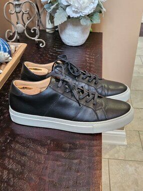 GREATS Men's Royale Leather Sneakers, Black, Sz 13